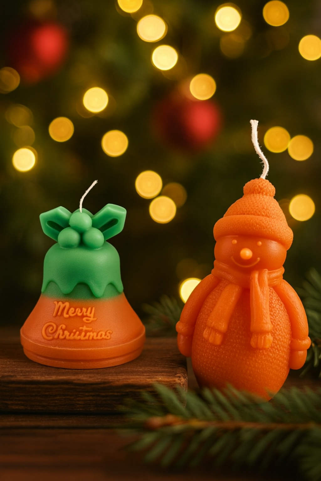 Christmas Candle - Combo - Snowman and Bell