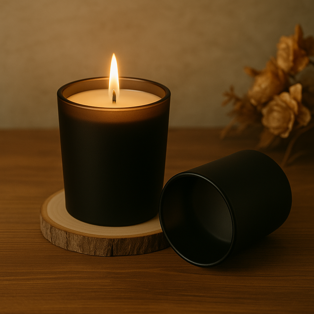 Midnight Ember Frost Candle - Black