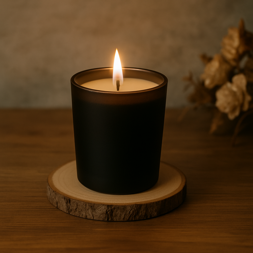Midnight Ember Frost Candle - Black